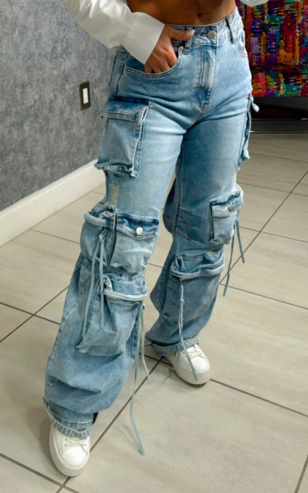 1274 Cargo denim pants