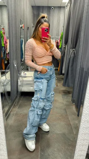 1274 Cargo denim pants