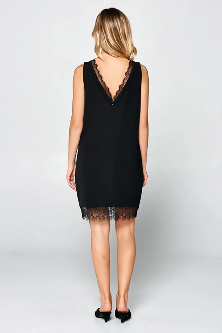 Angie Sleeveless Mid Length Dress With Lace Detail