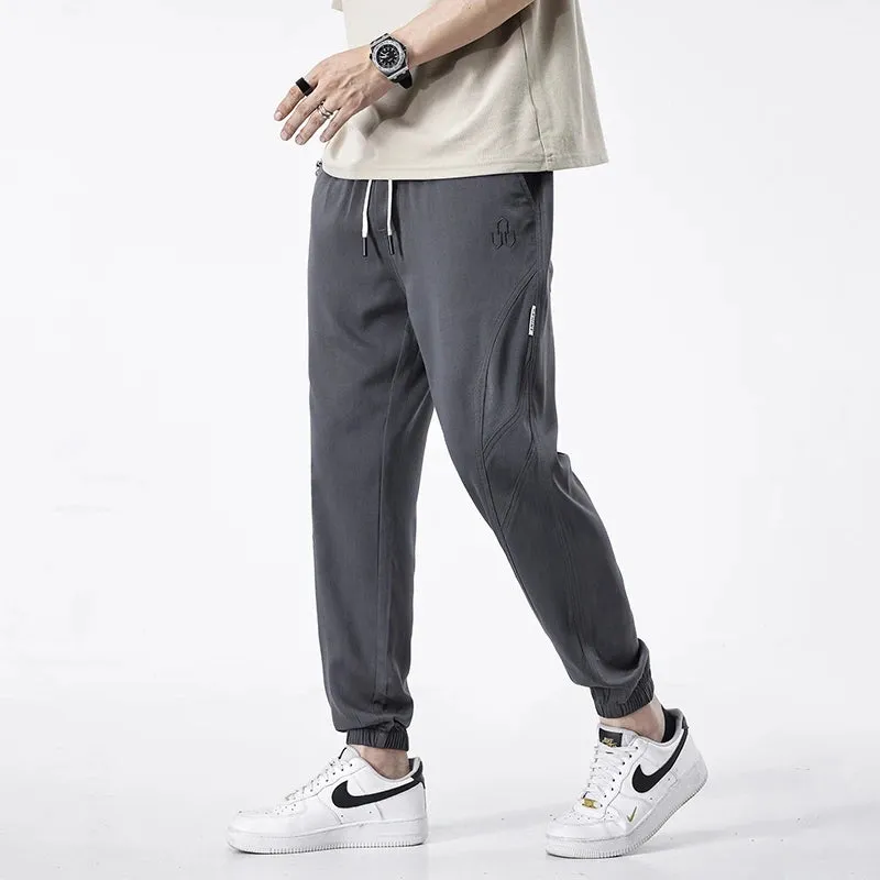 Baggy Casual Pants Solid Color Drawstring Elastic Waist Cargo Pant Simples