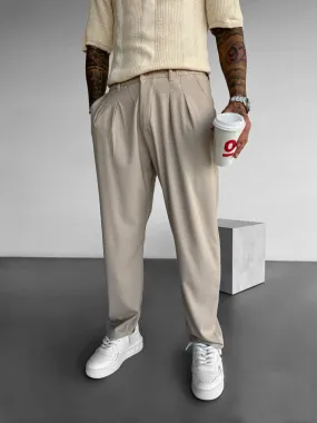 Baggy Chino Trousers - Beige