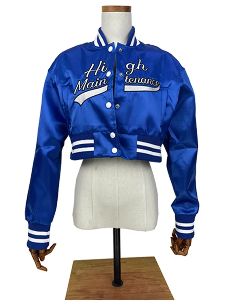 Baseball  Cropped Bomber Wear Oversize Letterman Jackets