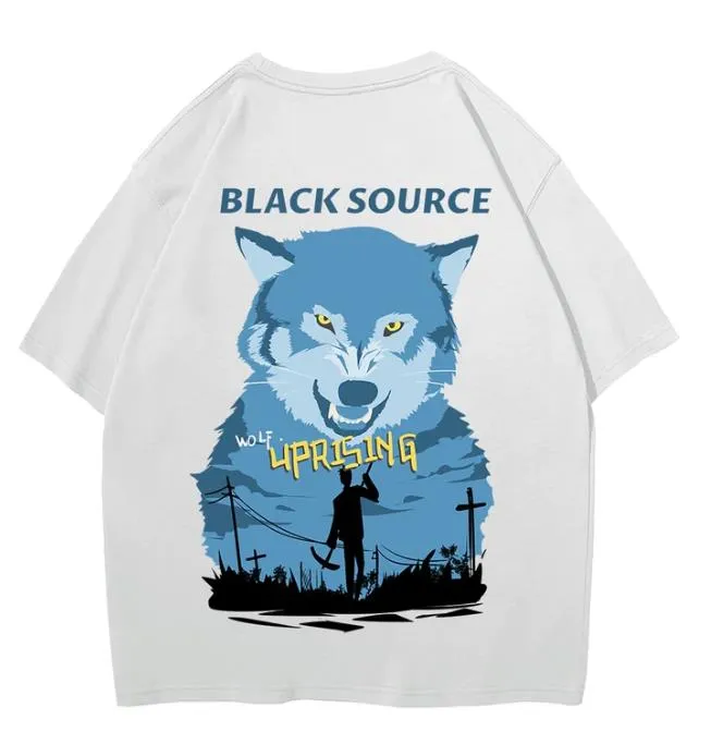 Black Summer Short Sleeve T-Shirt Tops Printed Fashionable Tees