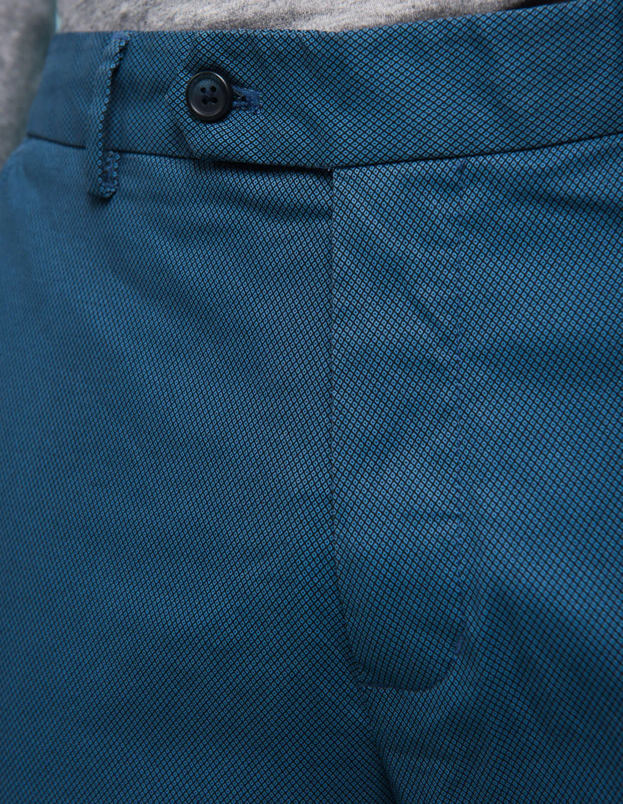 Blue Sueded Poplin Prints | Chino