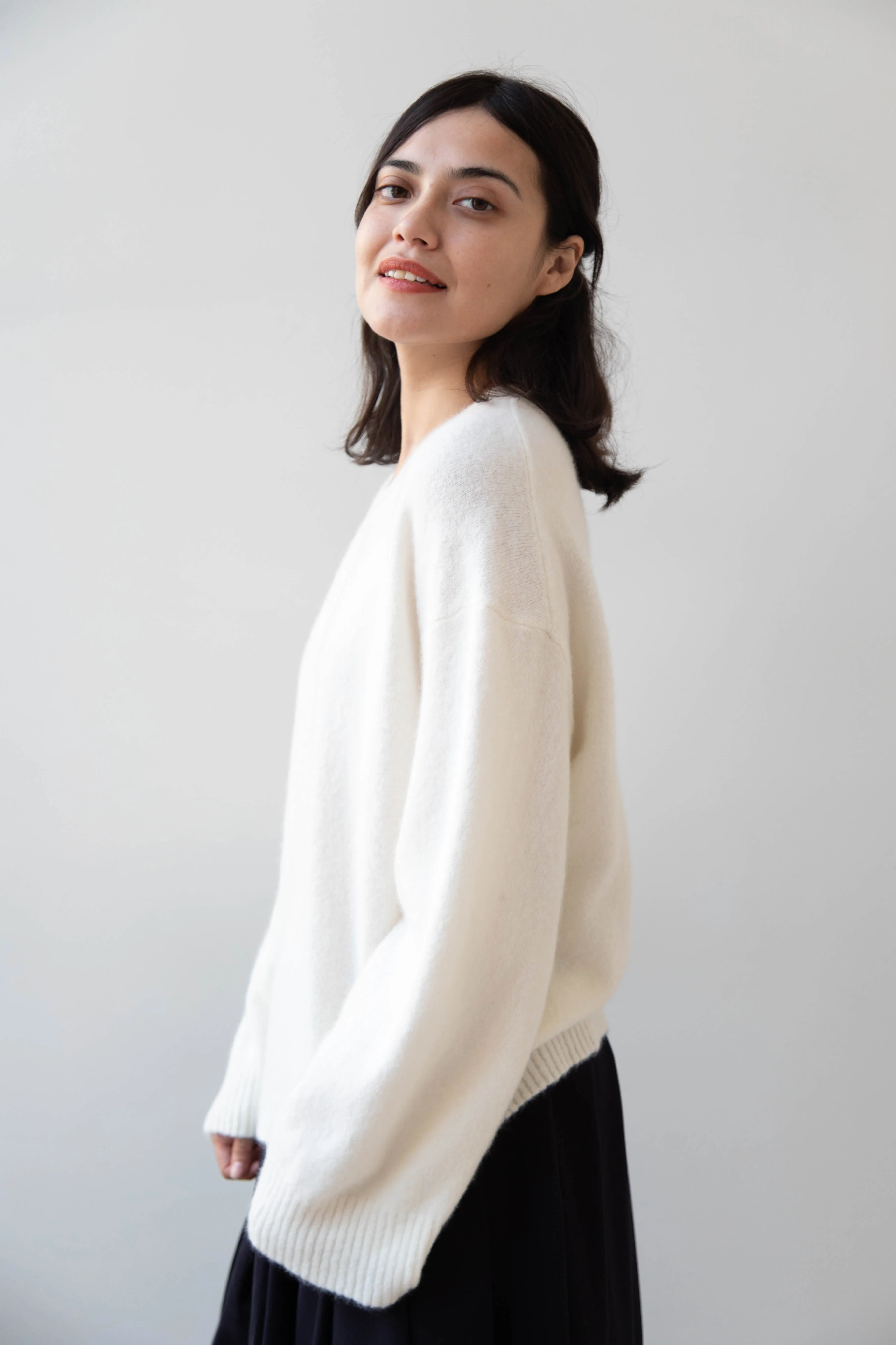 Boboutic | Cruel Touch Cashmere Silk Sweater in Milk