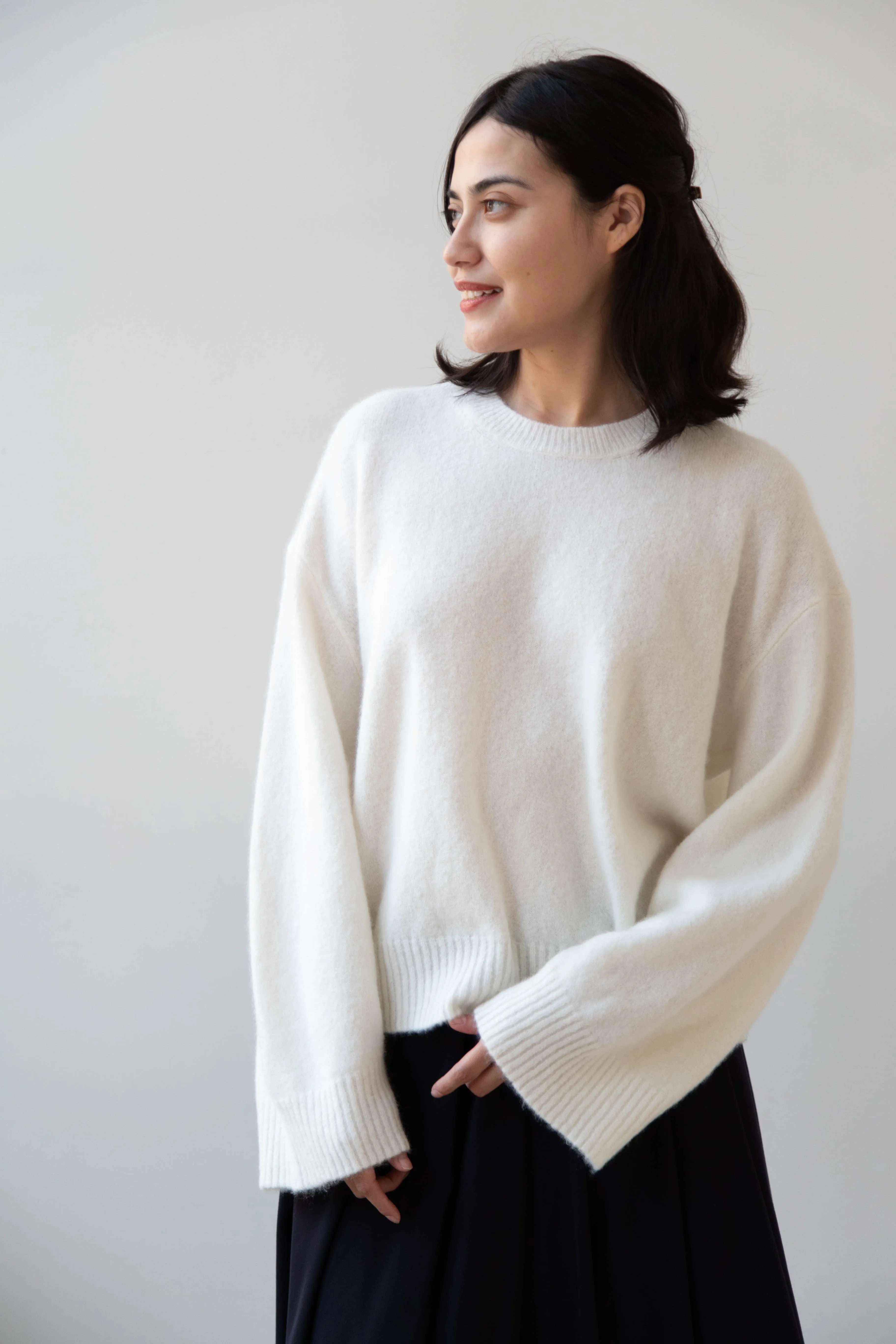 Boboutic | Cruel Touch Cashmere Silk Sweater in Milk