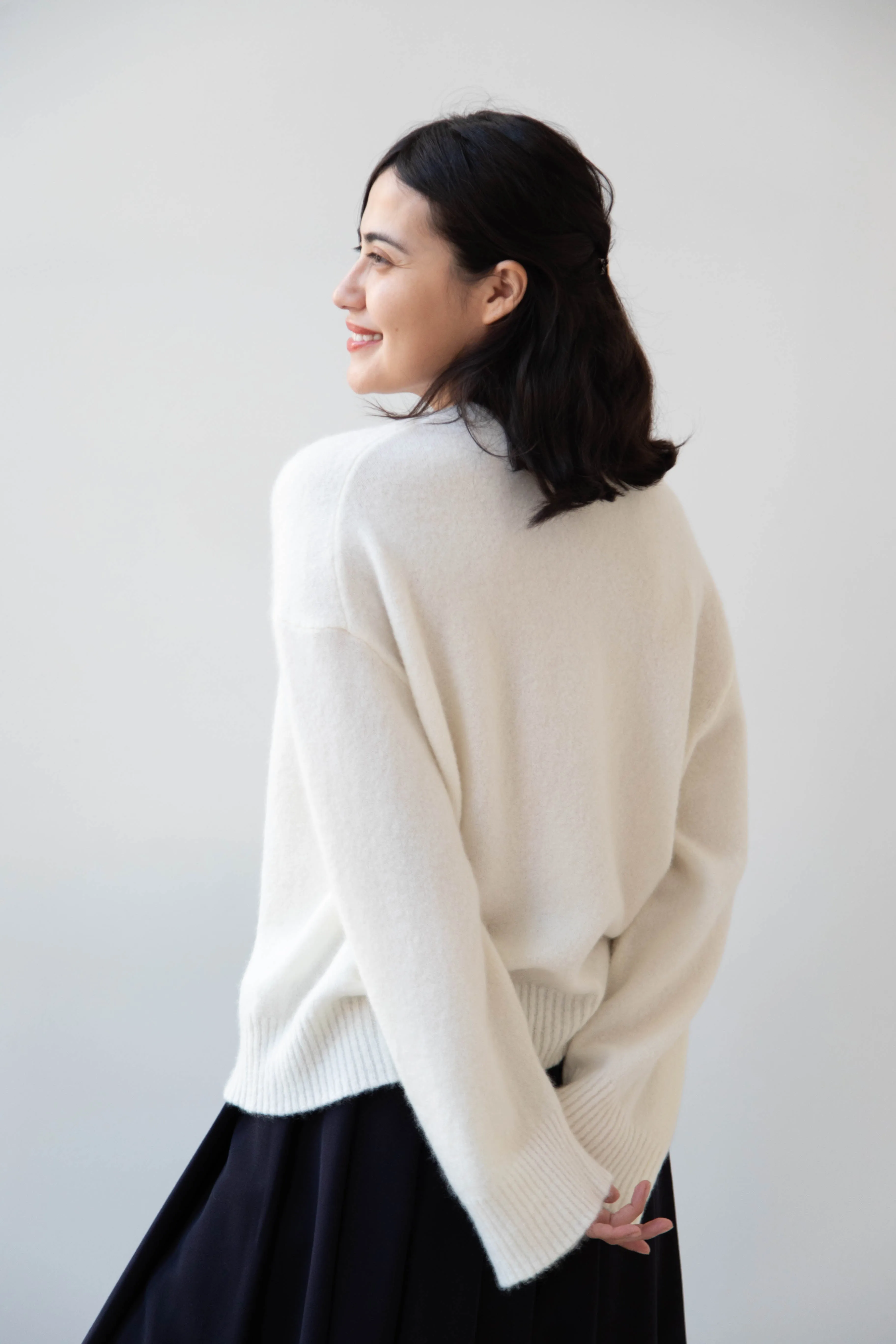 Boboutic | Cruel Touch Cashmere Silk Sweater in Milk