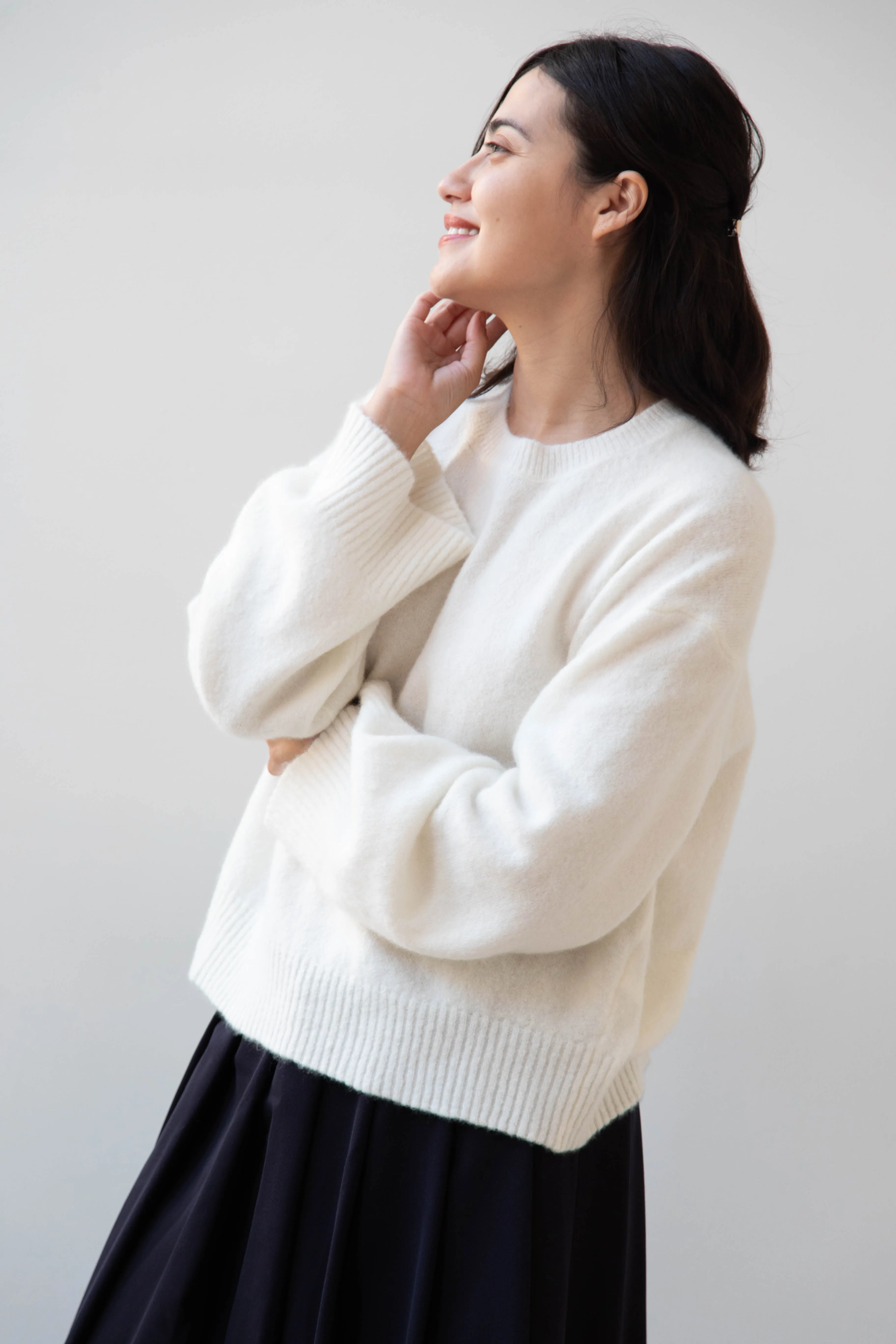 Boboutic | Cruel Touch Cashmere Silk Sweater in Milk