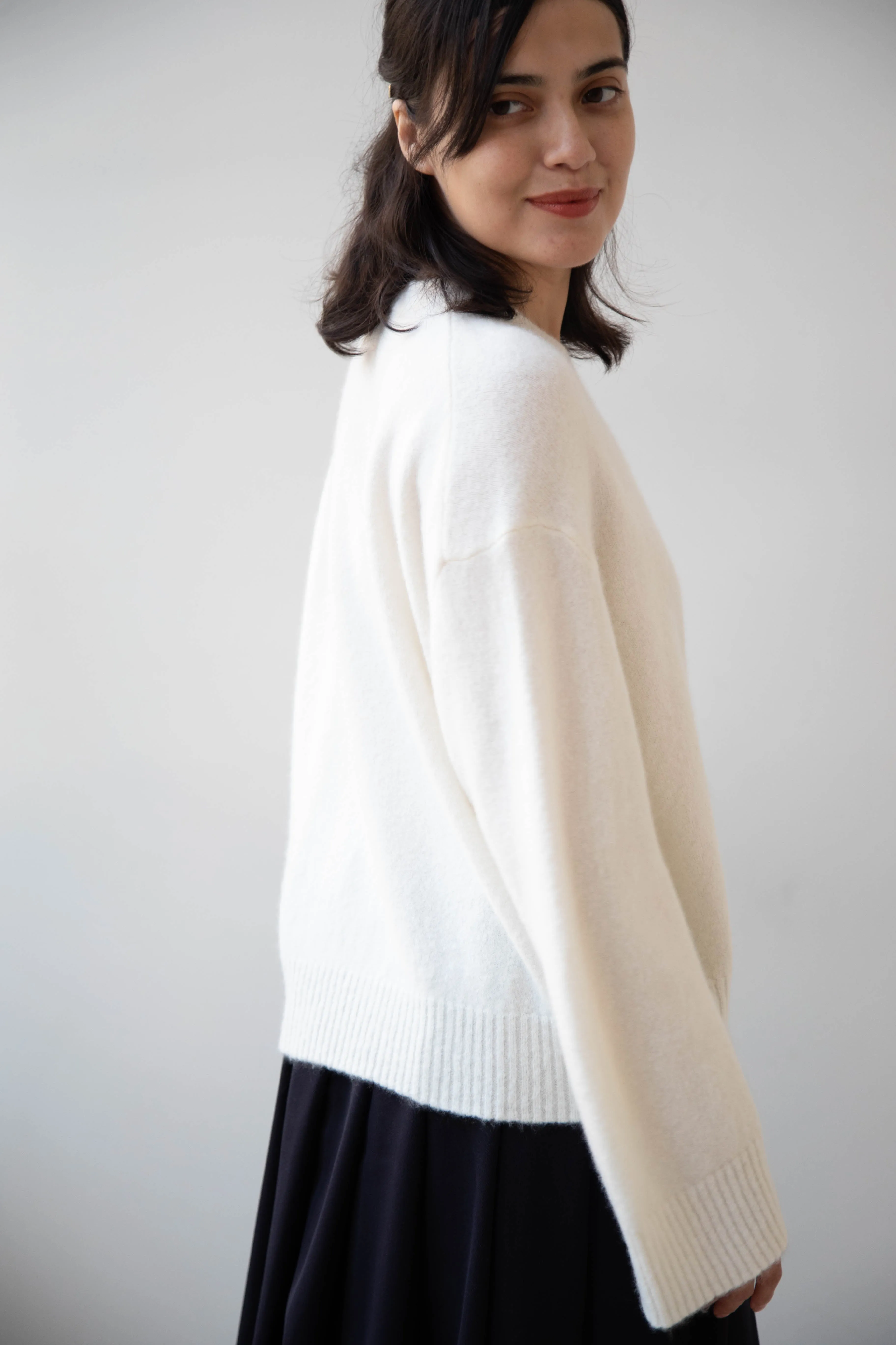 Boboutic | Cruel Touch Cashmere Silk Sweater in Milk