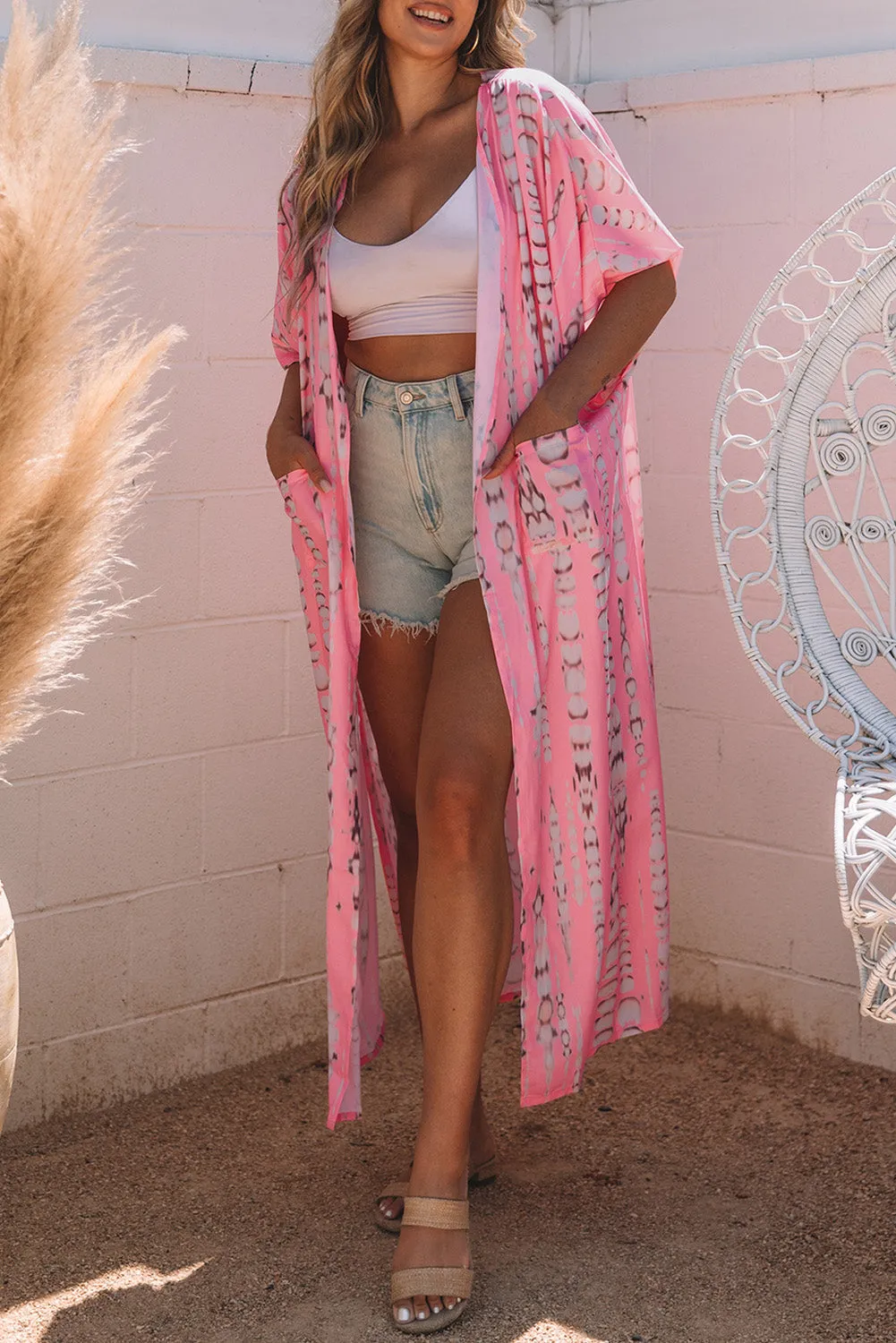 Bohemian Tie Dye Oversize Long Kimono