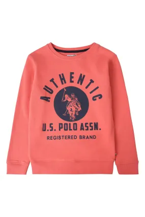 Boys 1890 Crew Neck Sweatshirt in Spiced Coral