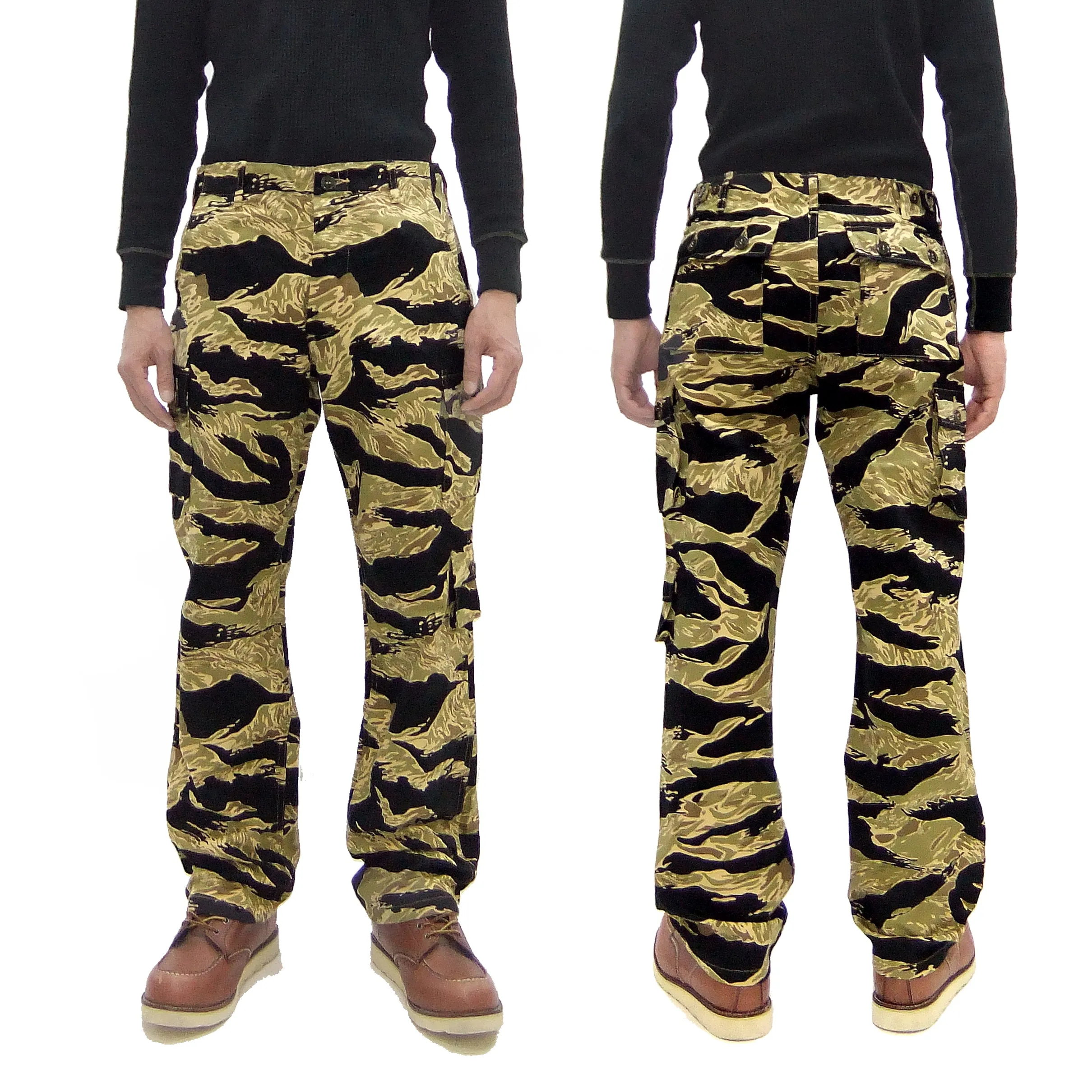 Buzz Rickson Cargo Pants Men's Relaxed-Fit U.S. Military Gold Tiger Stripr Camouflage Trousers BR42502