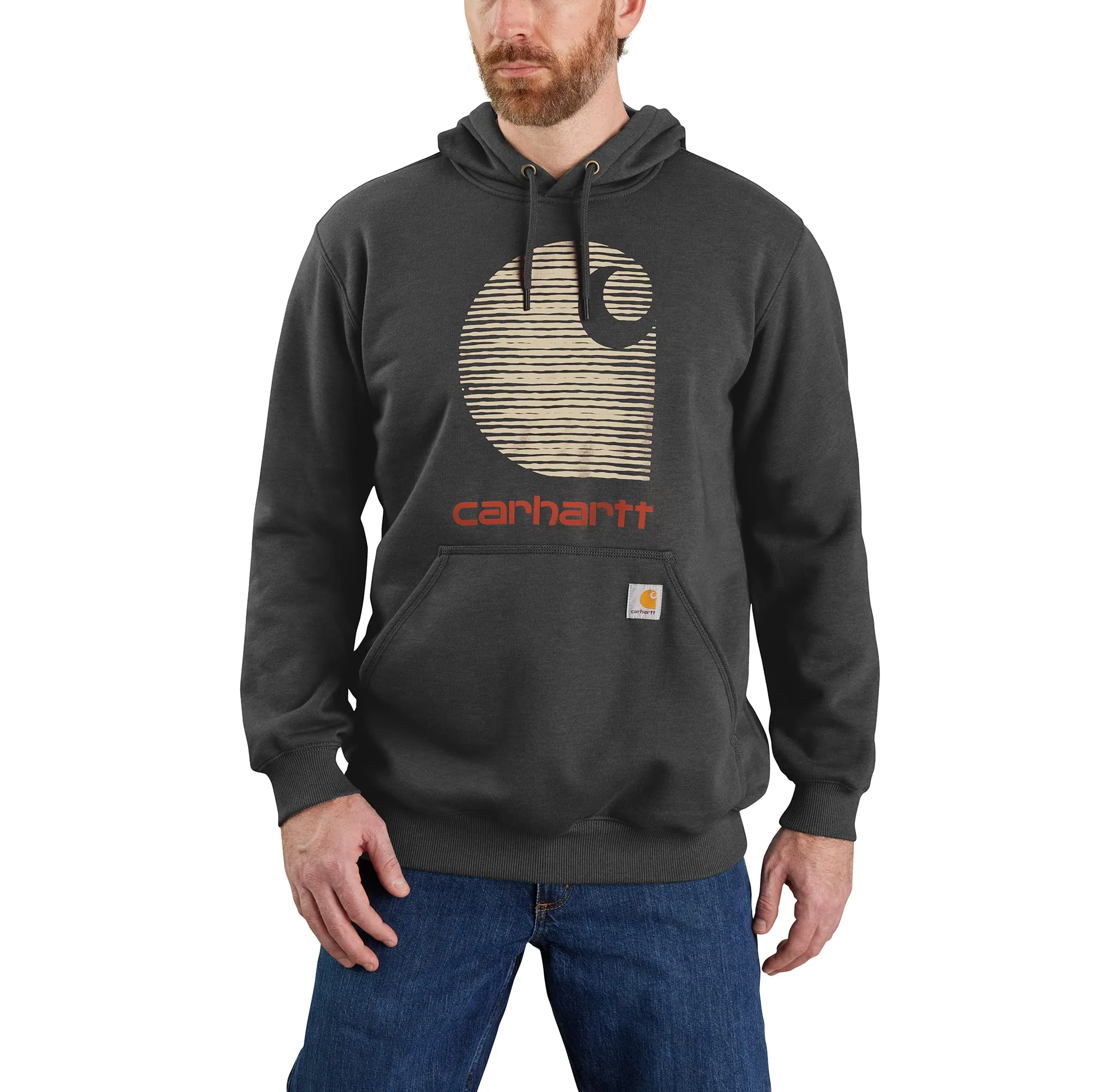 Carhartt 105431 Men's Rain Defender Loose Fit Midweight C Logo Graphic Sweatshirt