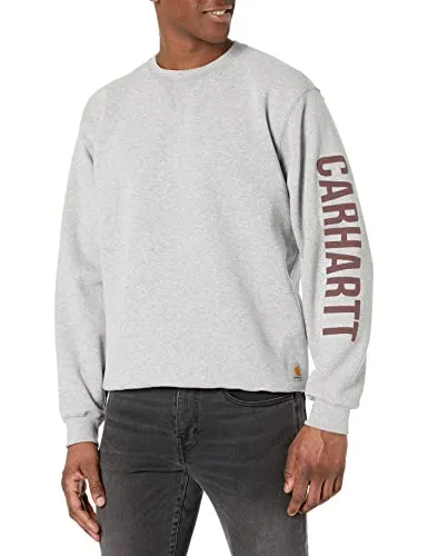 Carhartt 105941 Men's Loose Fit Midweight Crewneck Logo Sleeve Graphic Sweatshirt