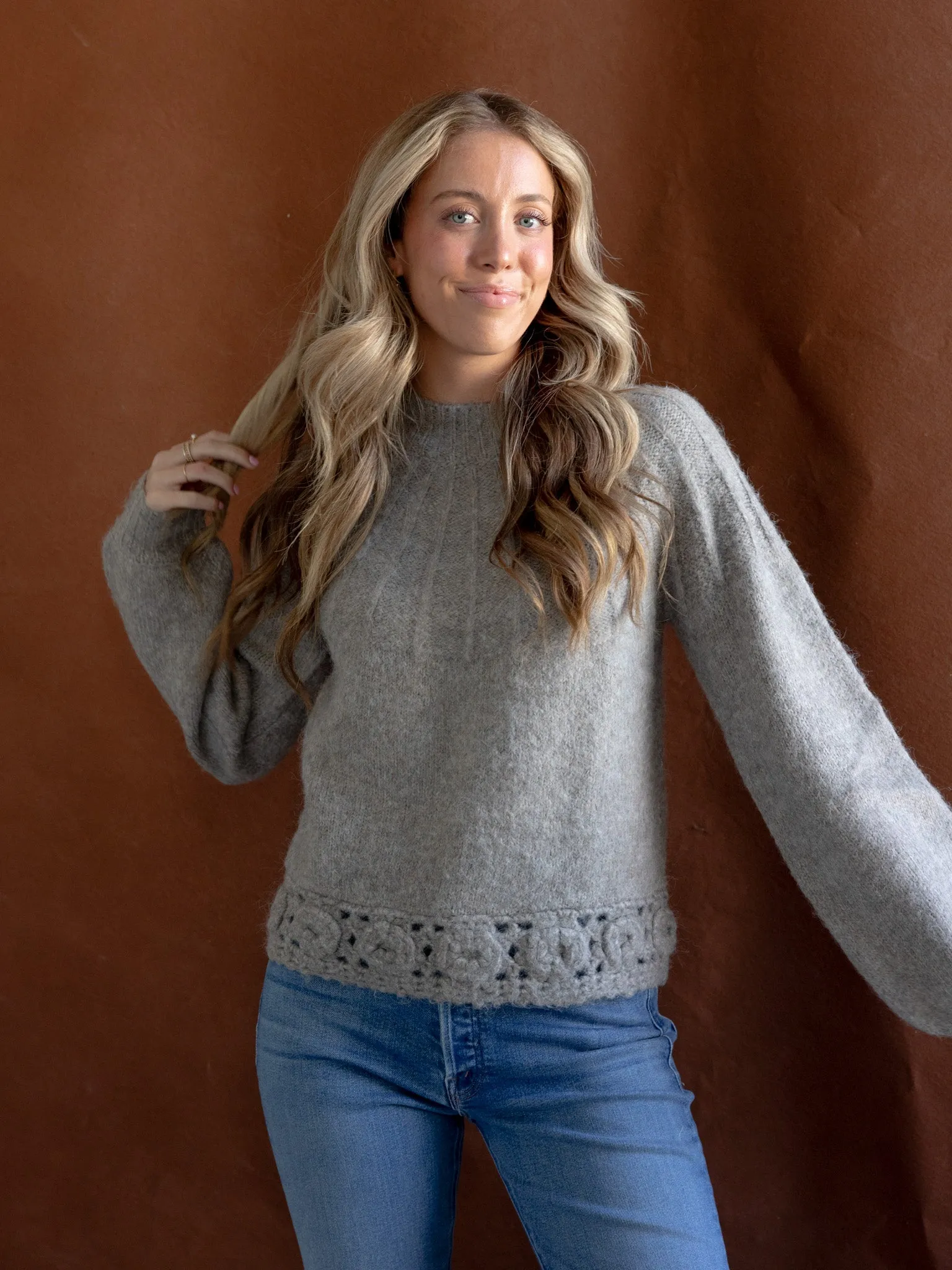 Crochet Hem Sweater