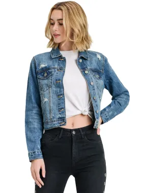 Distressed Crop Denim Jacket