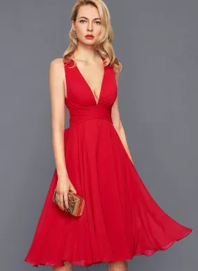 Dresses Chiffon Formal Dresses A-line Aliana V-Neck