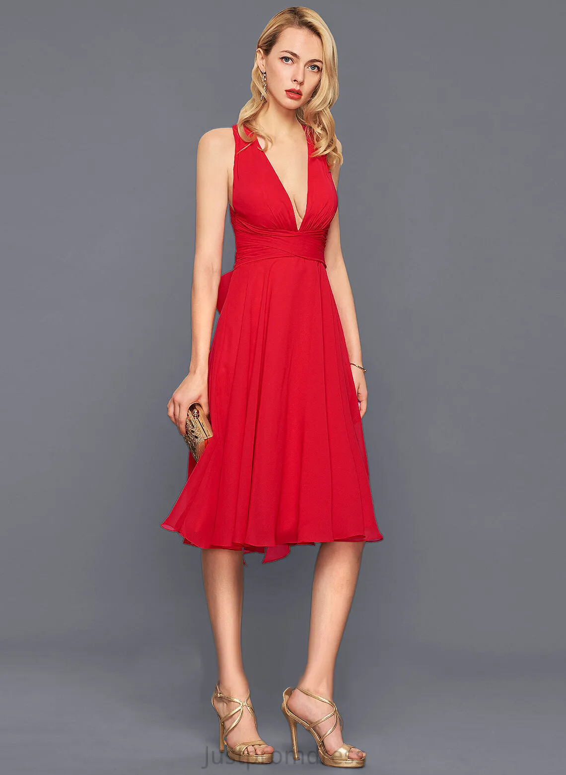 Dresses Chiffon Formal Dresses A-line Aliana V-Neck