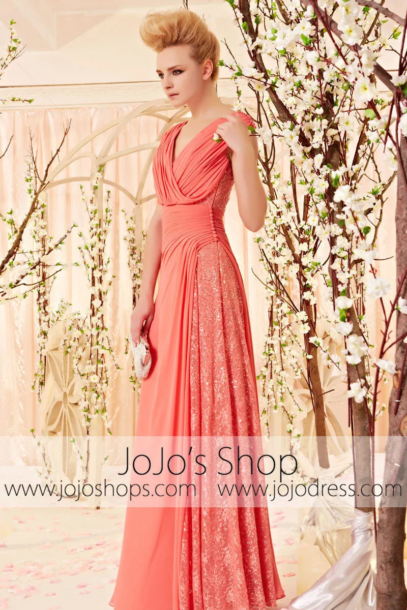 Grecian Red V Neck Evening Gown | CX830280