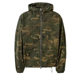 Grunge Hooded Camouflage Windbreaker Jacket