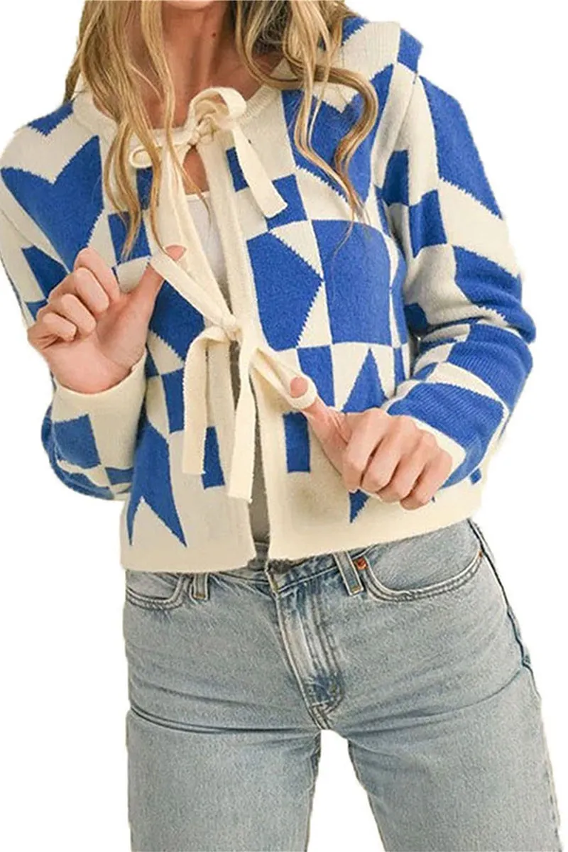 HWT1056 Geometric Charm Cardigan