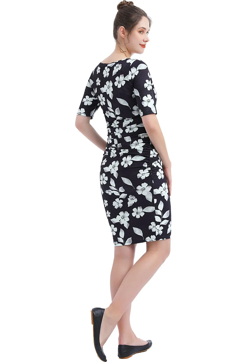 Kimi   Kai Maternity "Katy" Tiered Nursing Midi Dress