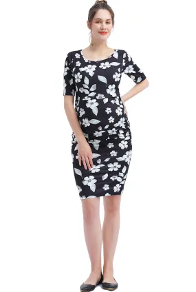 Kimi   Kai Maternity "Katy" Tiered Nursing Midi Dress