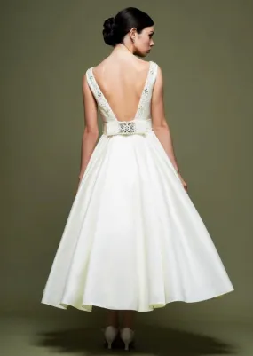 Low Back Tea Length Wedding Dress DV2072