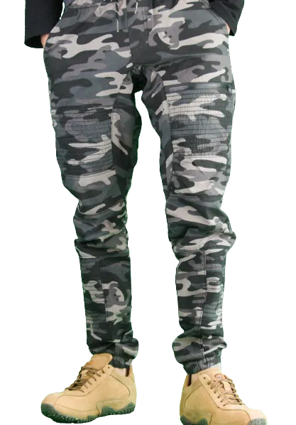 Men’s Stretch Black Camo Joggers Pants