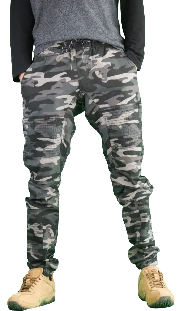 Men’s Stretch Black Camo Joggers Pants