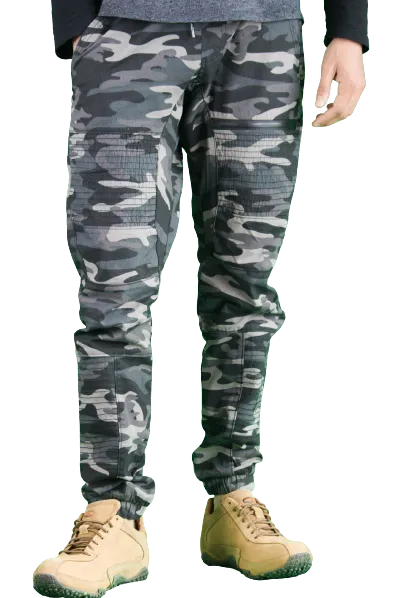 Men’s Stretch Black Camo Joggers Pants