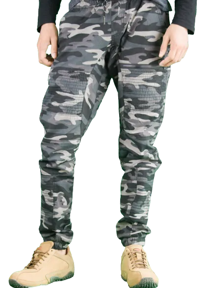 Men’s Stretch Black Camo Joggers Pants