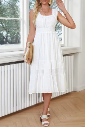 Midi White Dress Summer Style