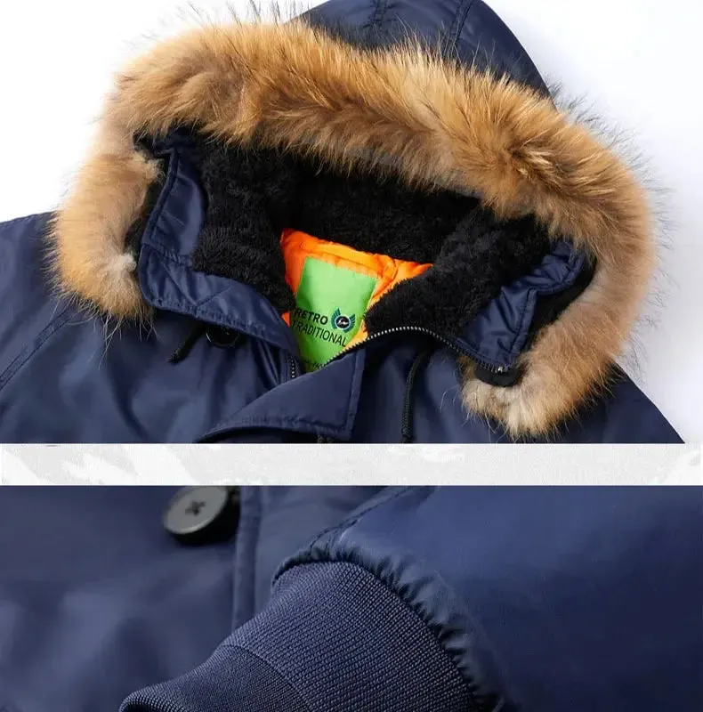 Military Fur Hooded Tactical Bomber Jacket