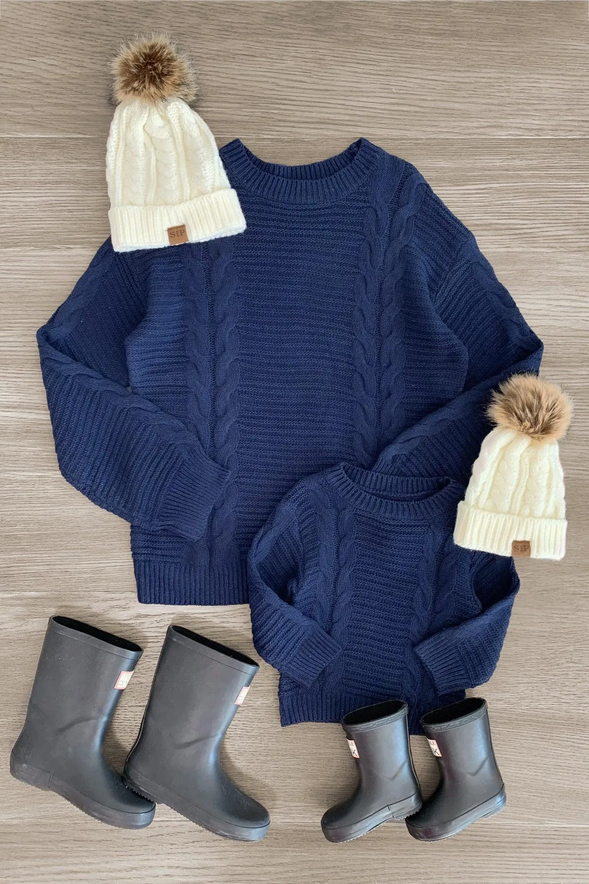 Mom & Me - Navy Blue Knit Sweater