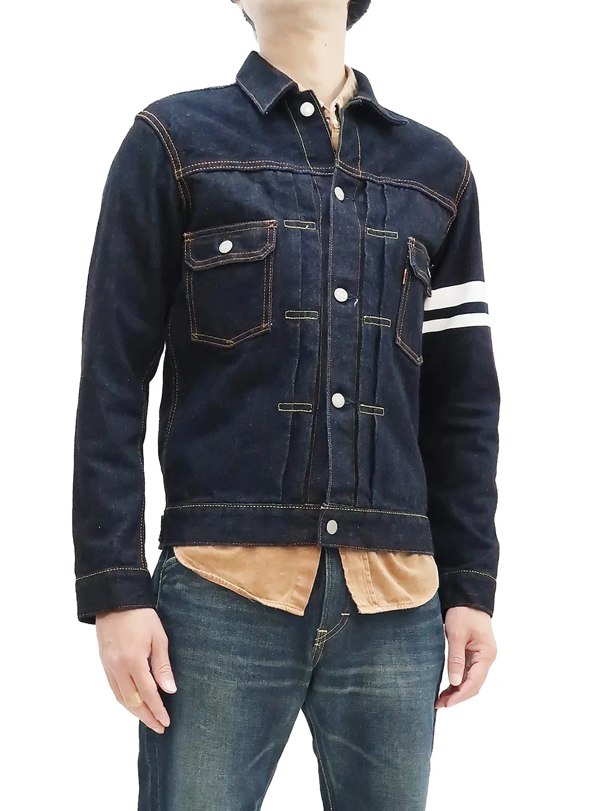 Momotaro Jeans Men's Japanese Denim Trucker Jacket Type 2 Style with GTB 2105SP