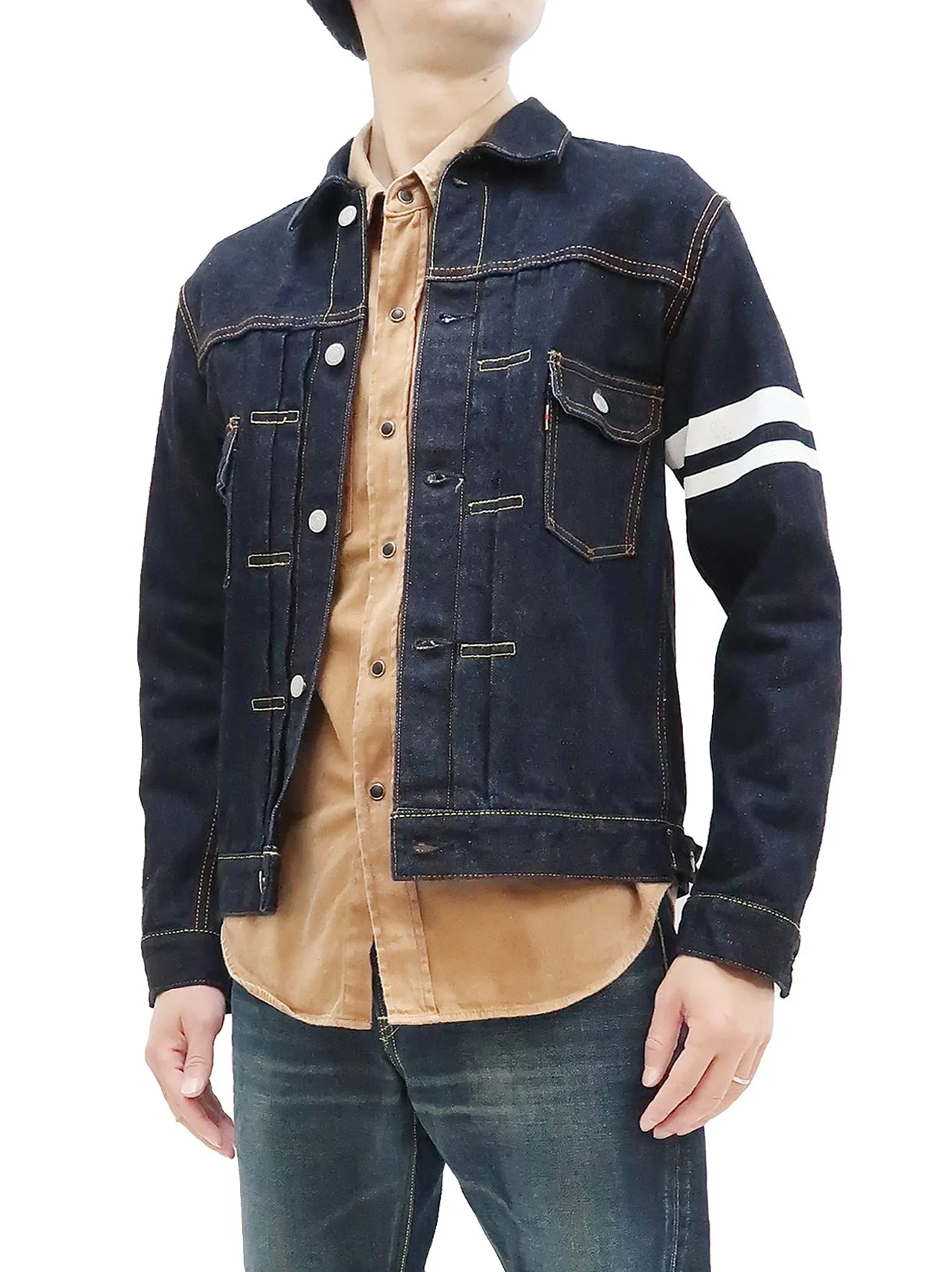 Momotaro Jeans Men's Japanese Denim Trucker Jacket Type 2 Style with GTB 2105SP