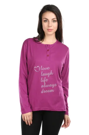 Semantic Women's Cotton T-Shirt - Live Laugh Embroidered (Loose Fit)