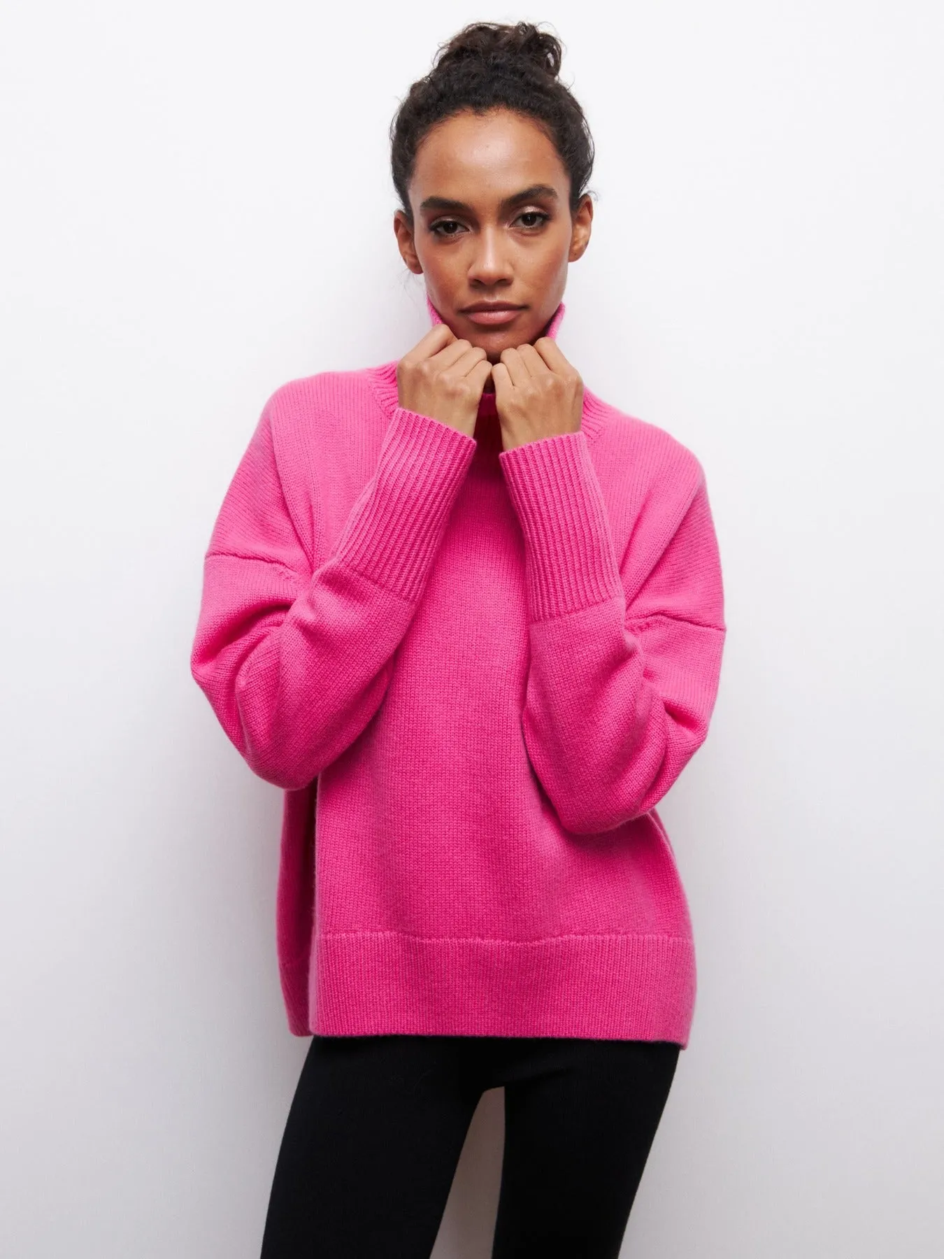 Simple Loose Turtleneck Long Sleeve Sweater