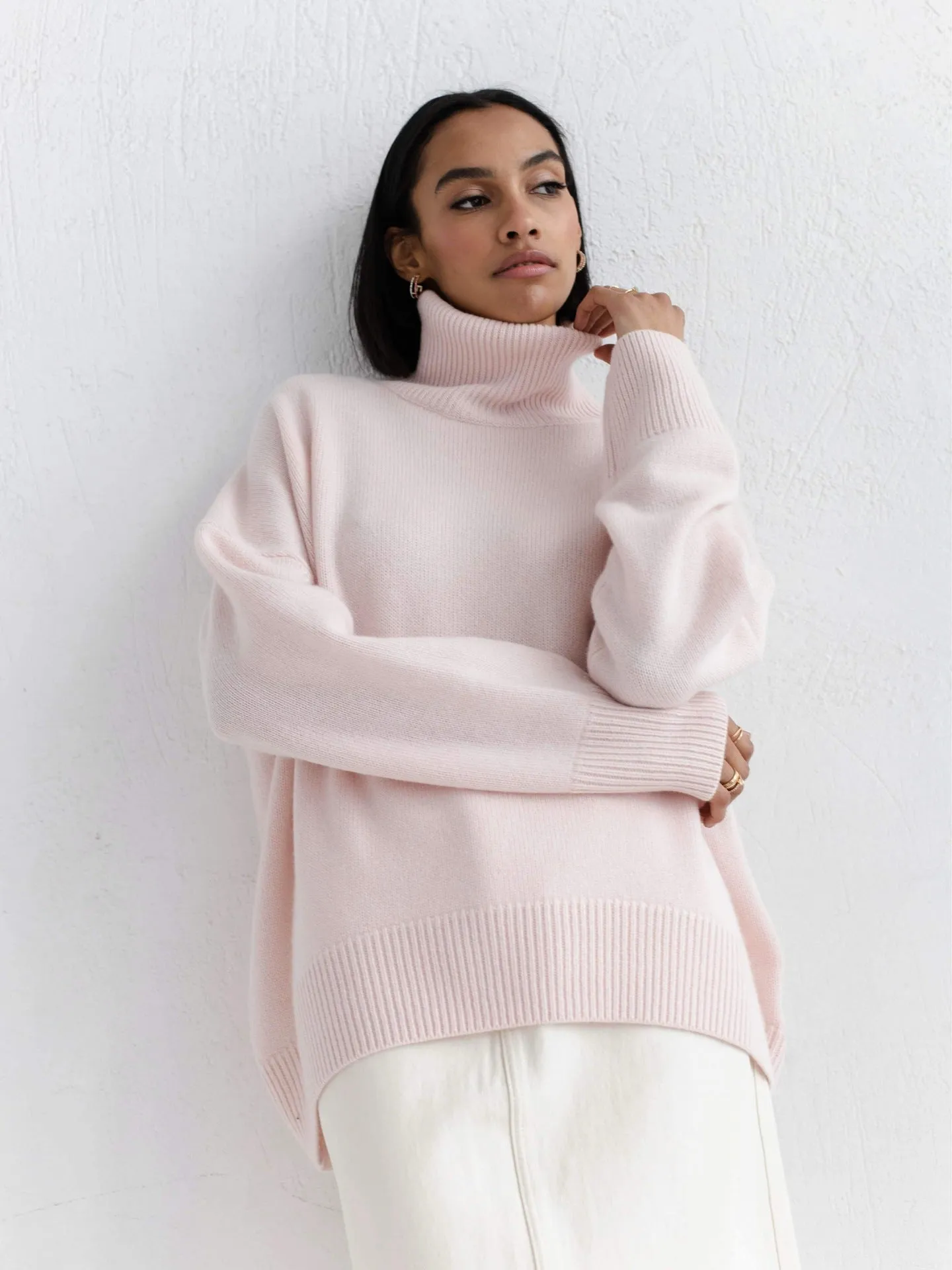 Simple Loose Turtleneck Long Sleeve Sweater