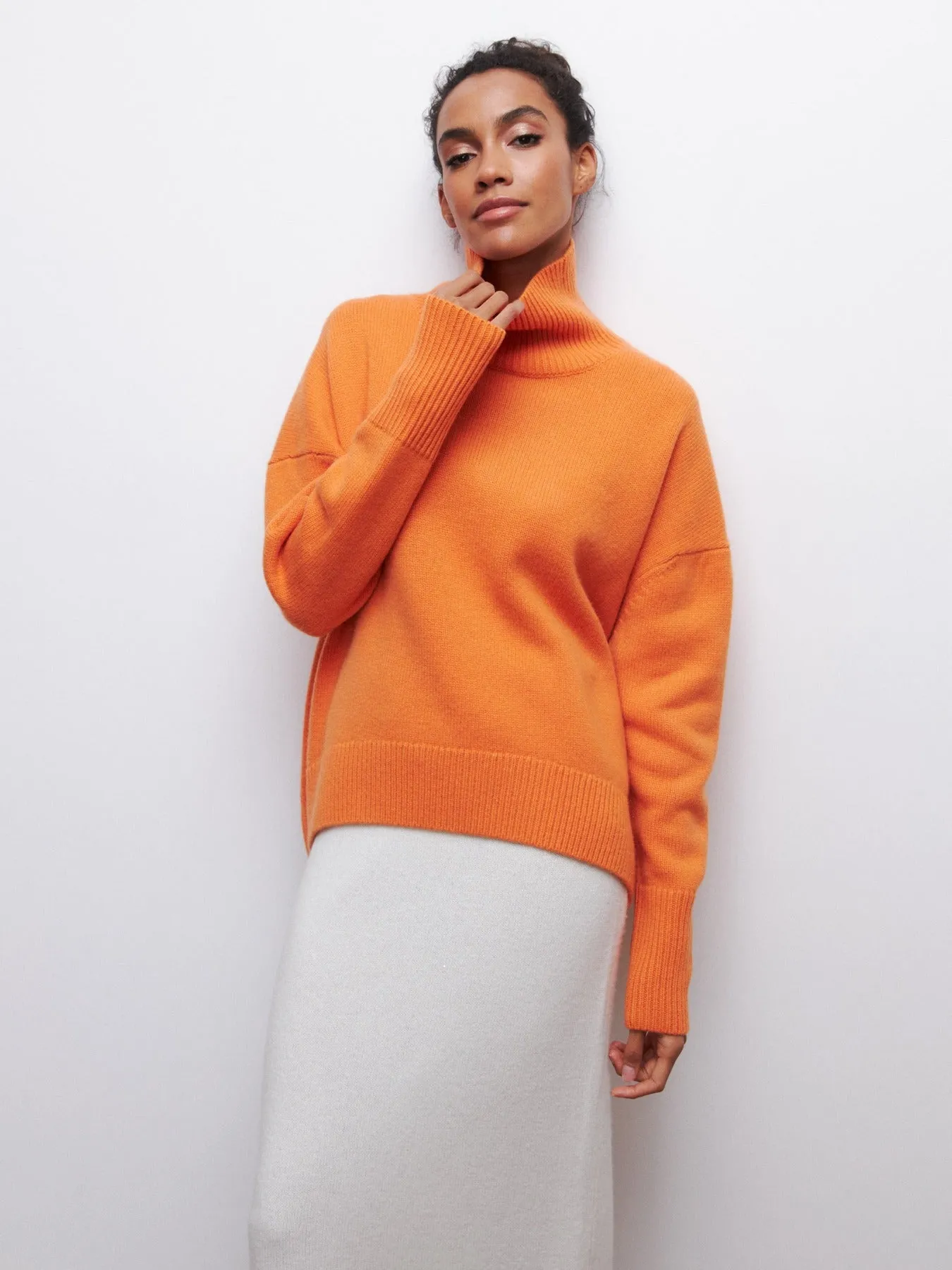 Simple Loose Turtleneck Long Sleeve Sweater