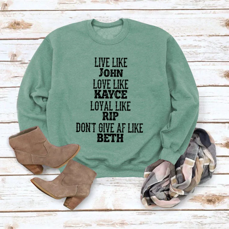 Simple Pullover Top Long Sleeve Printed Loose Sweater