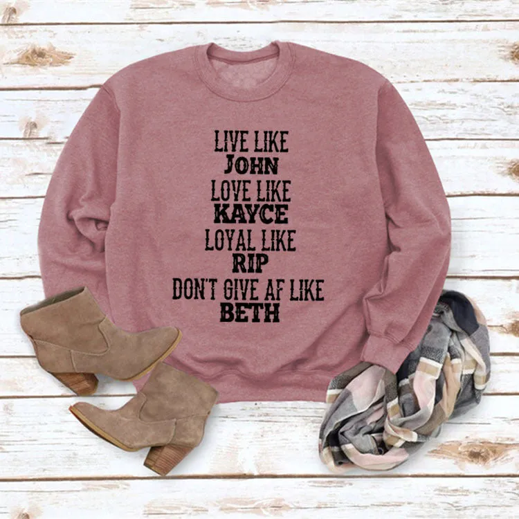 Simple Pullover Top Long Sleeve Printed Loose Sweater