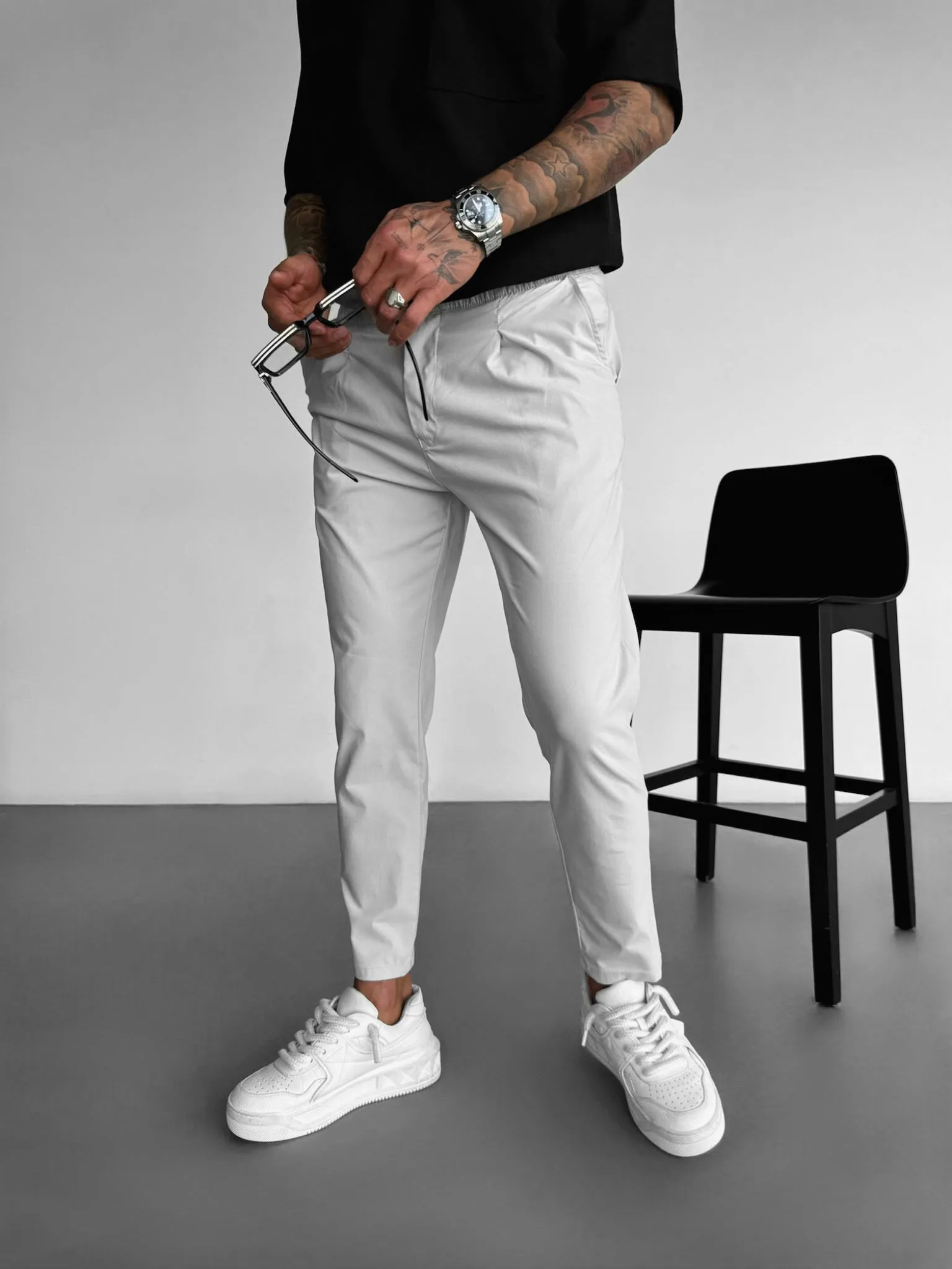 Slim Fit Chino Trousers - Grey