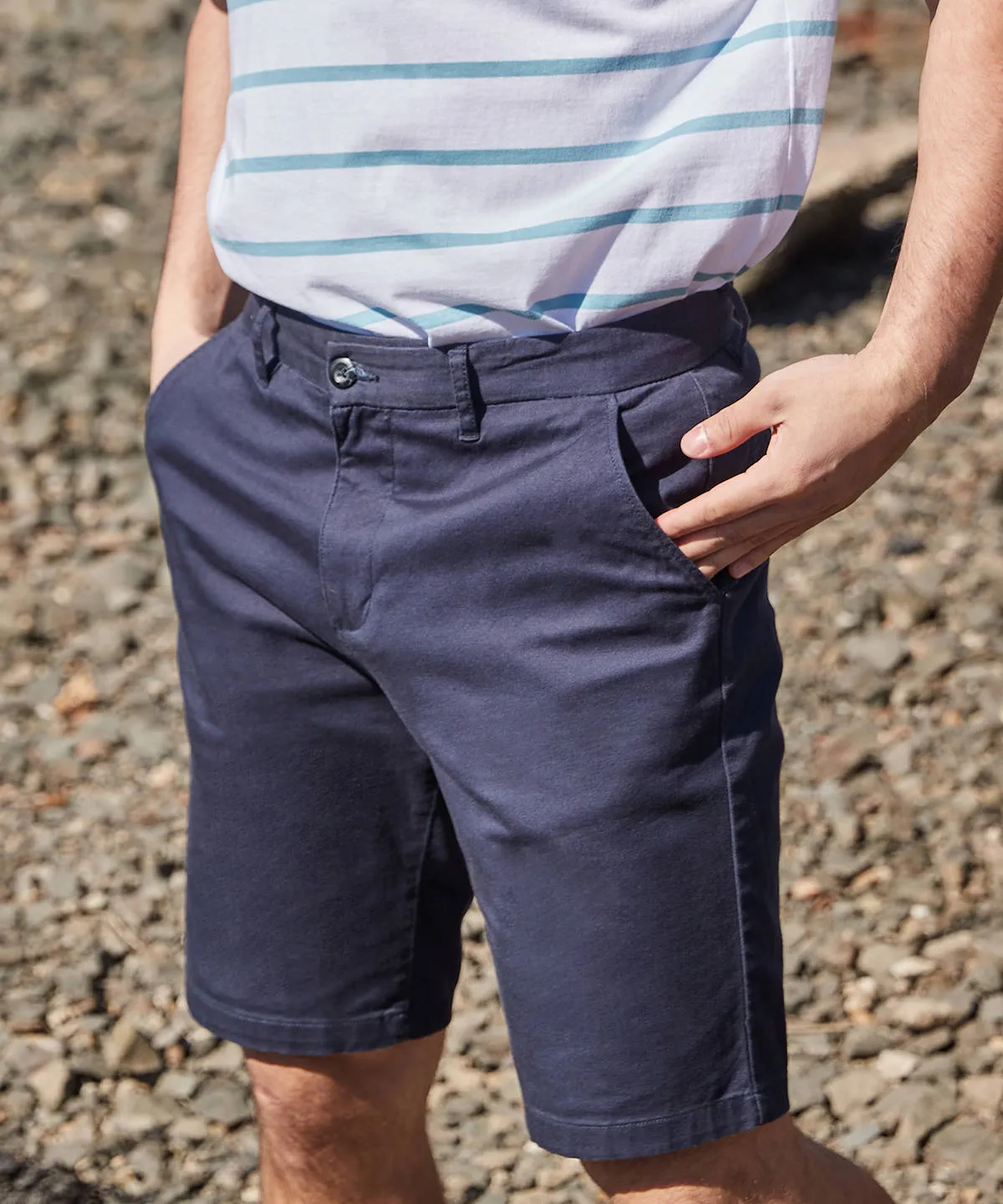 Stone - Stretch chino shorts