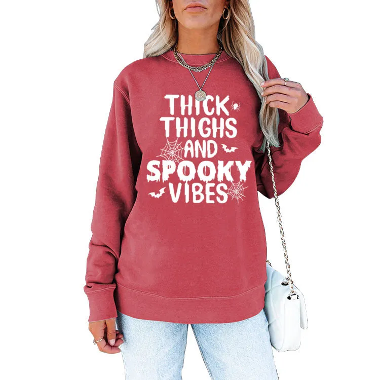 Turtleneck Simple Round Neck Long Sleeve Printing Loose Sweater