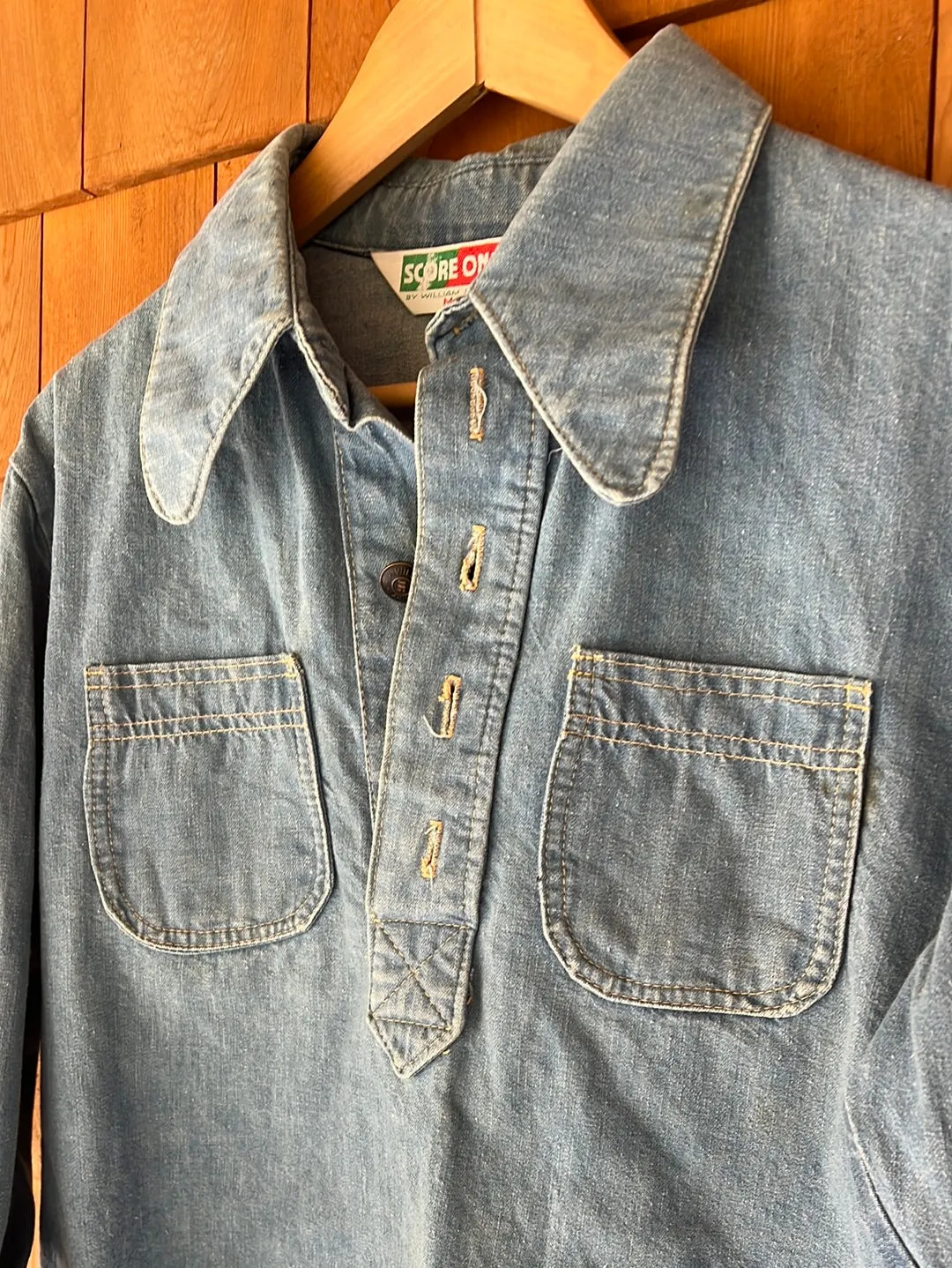 Vintage Denim Pop Over Shirt