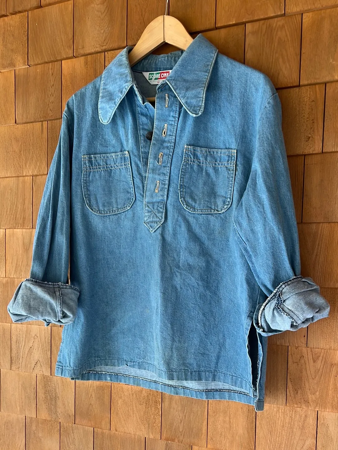 Vintage Denim Pop Over Shirt