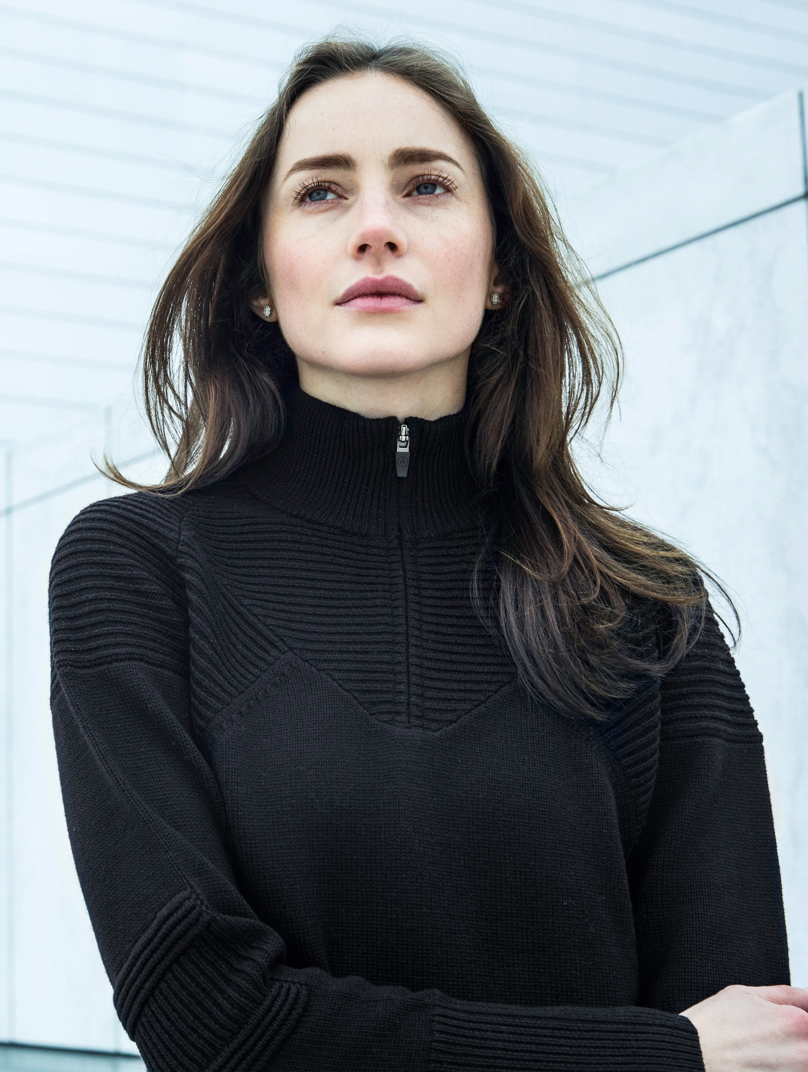 W Merino Half-Zip Sweater - Jet Black