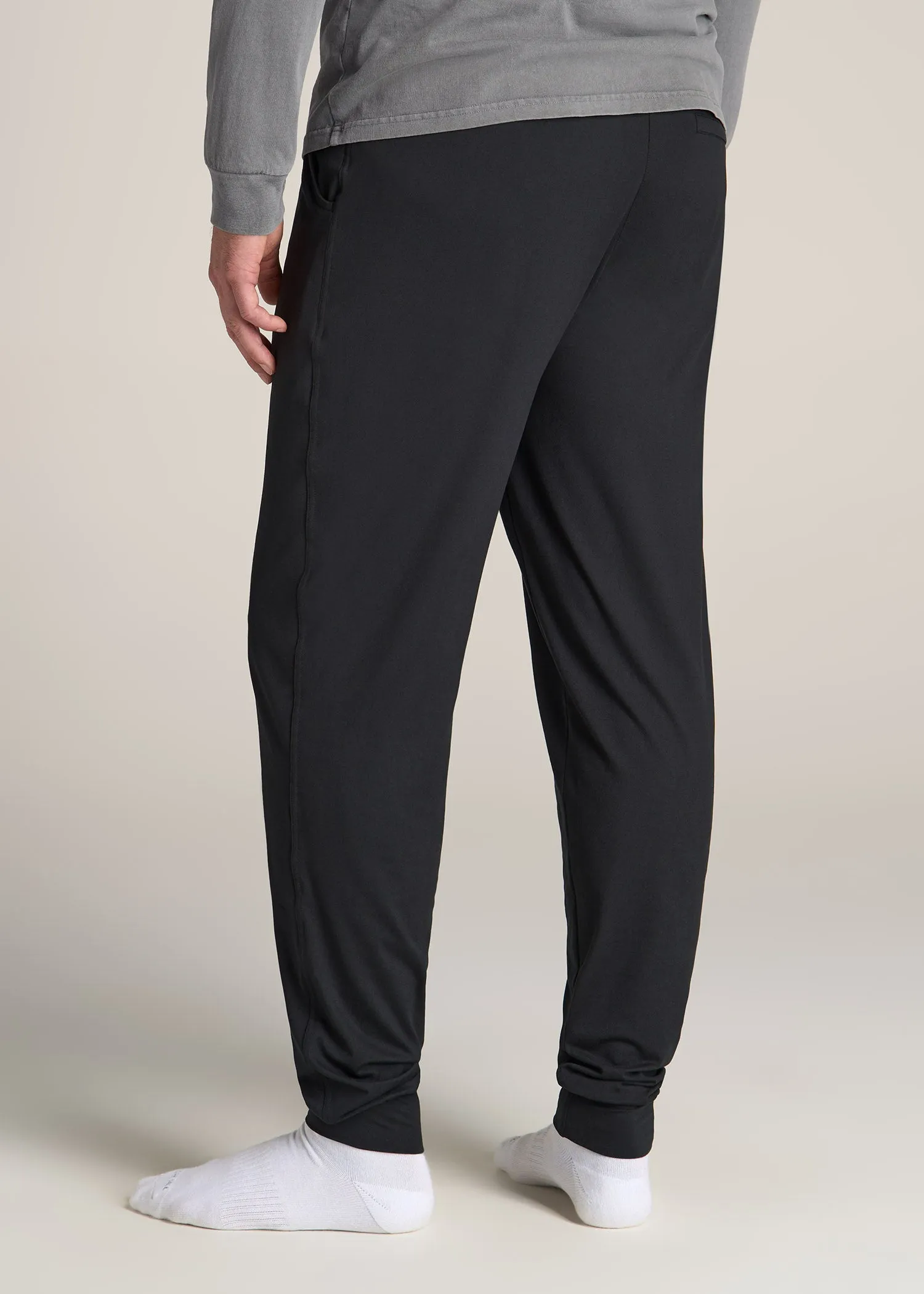 Weekender Stretch Lounge Joggers for Tall Men in Black